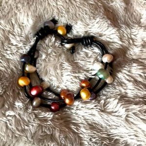 Multicolor Freshwater Pearl Bracelet Multistrand